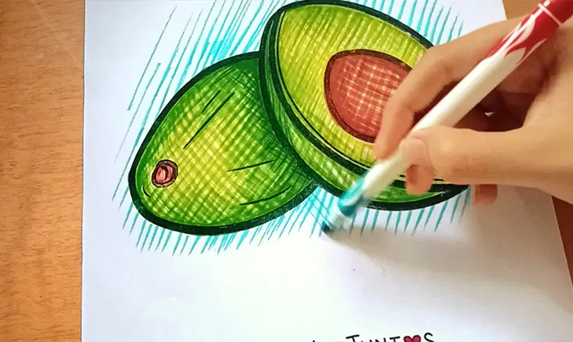 Step 7 to apply the hatching technique