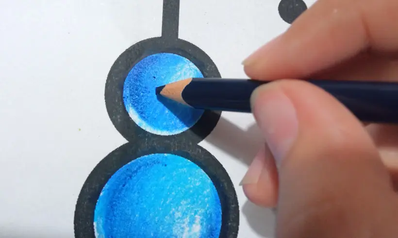Step 2 to paint with the erasing technique