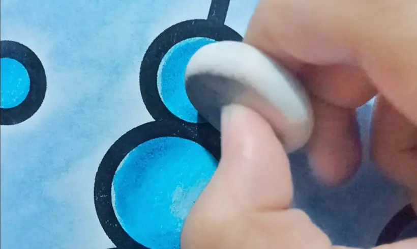 Step 4 to paint with the erasing technique