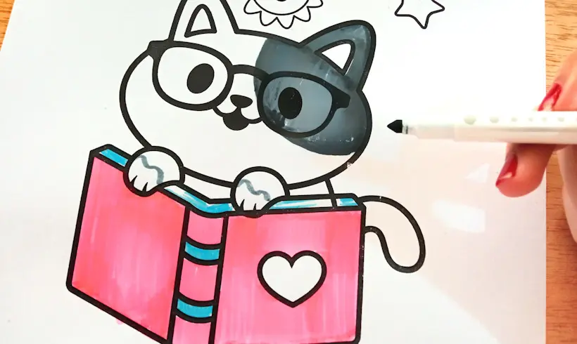 Step 3 for coloring with markers without leaving white spaces