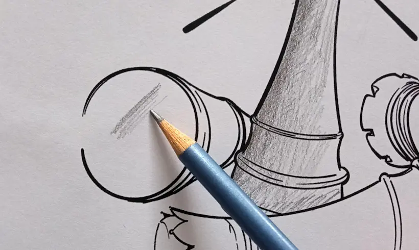 Step 1 to paint with graphite pencil