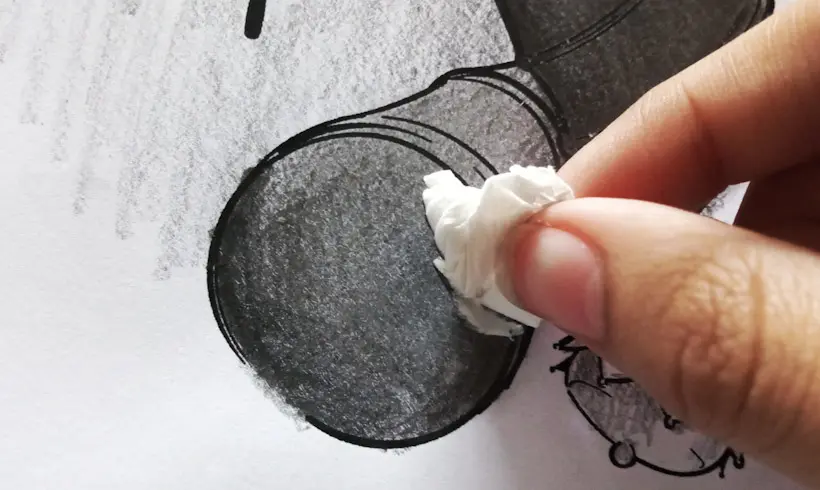 Step 4 to paint with graphite pencil