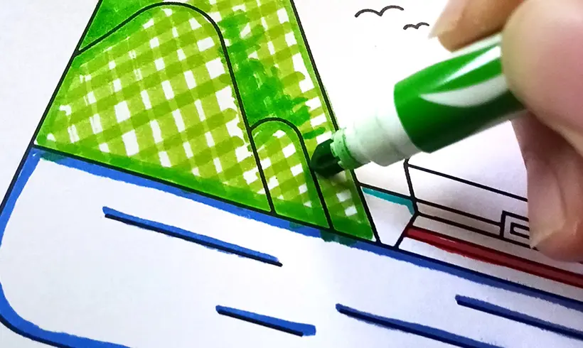 Step 3 to color with markers