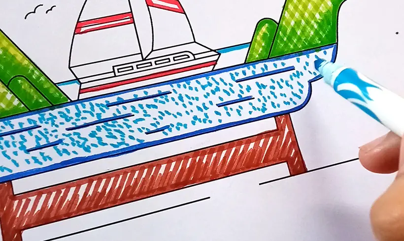 Step 4 to color with markers