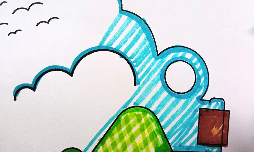 Step 6 to color with markers