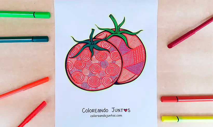 Tomatoes drawing colored by Coloring Together