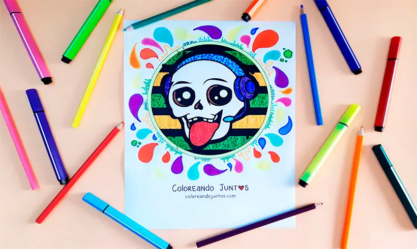 Headphones drawing colored by Coloring Together