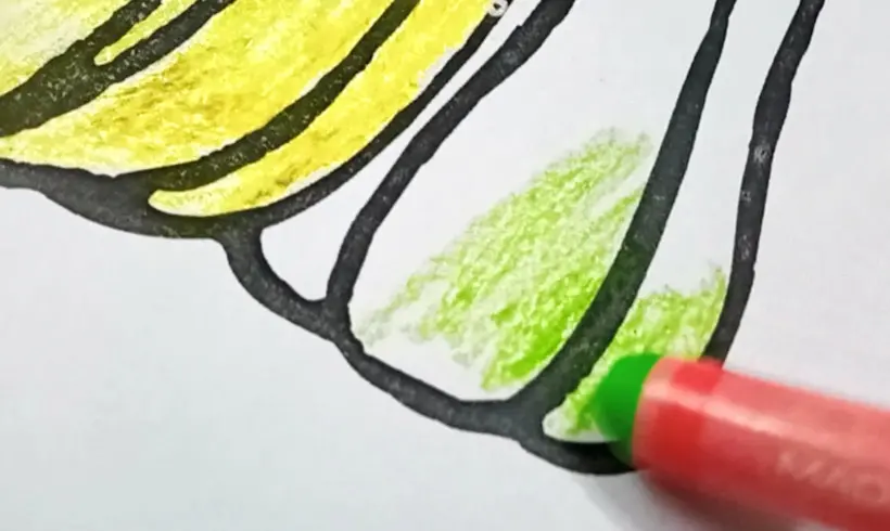 Step 1 for coloring with Oil Pastels
