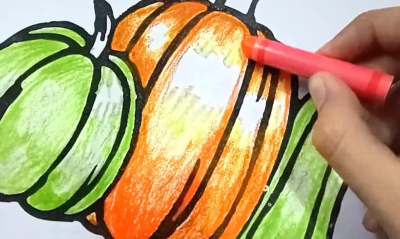 Step 2 for coloring with Oil Pastels