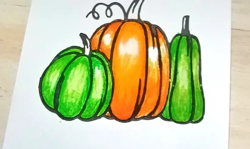 Step 3 for coloring with Oil Pastels