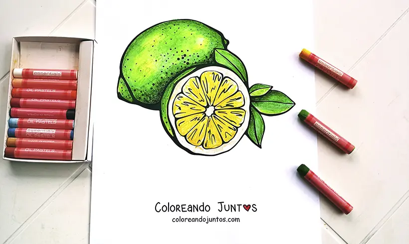 Drawing of a lemon colored by Coloring Together