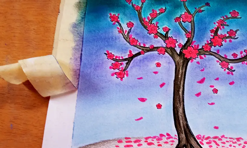 Step 8 to color with pastels and chalk