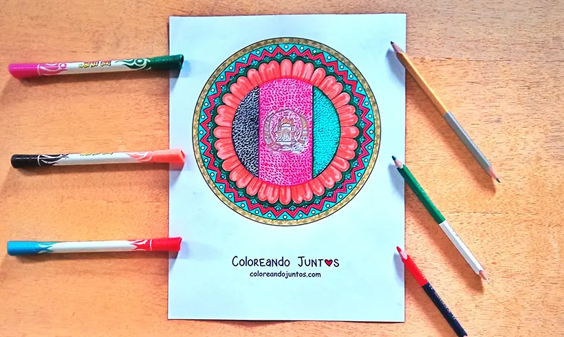 Drawing of the flag of Afghanistan colored by Coloring Together