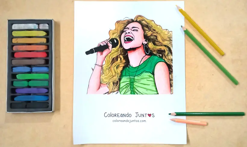 Drawing of Shakira colored by Coloring Together