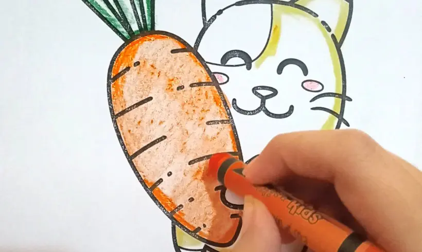 Step 2 to apply the grattage or scratching with wax crayons