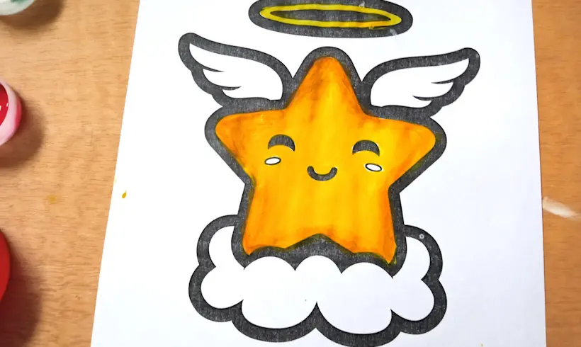 Step 4 to paint with tempera