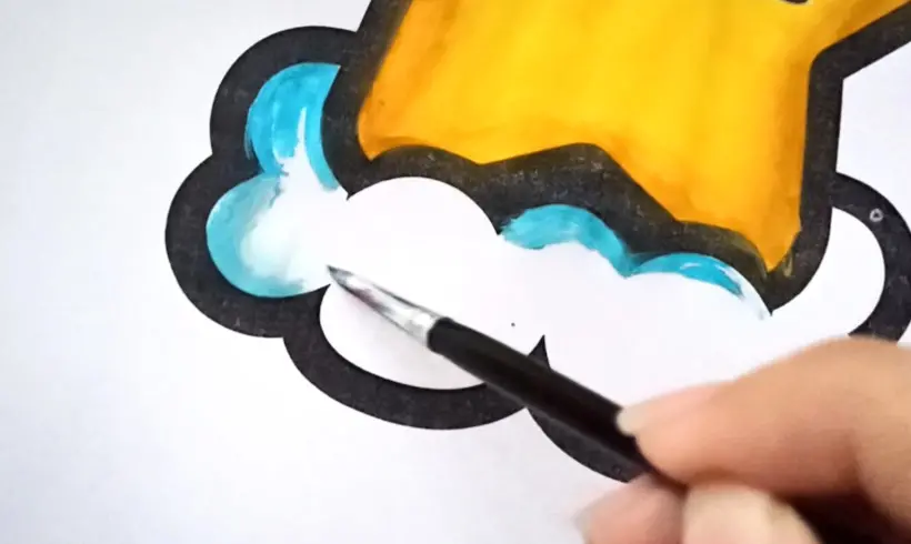 Step 5 to paint with tempera