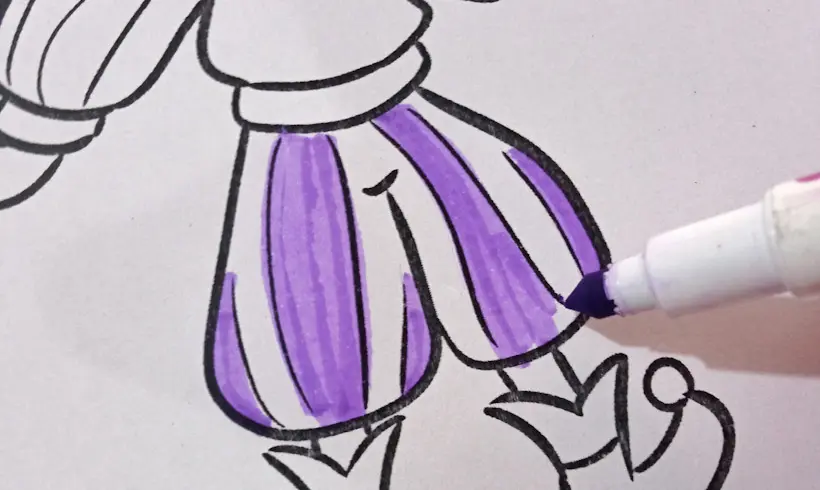 Step 1 for painting with a toothbrush