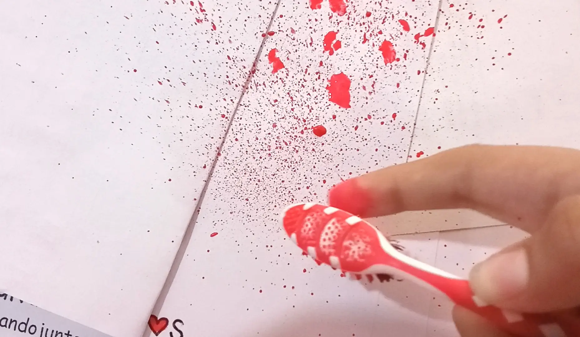 Step 4 for painting with a toothbrush