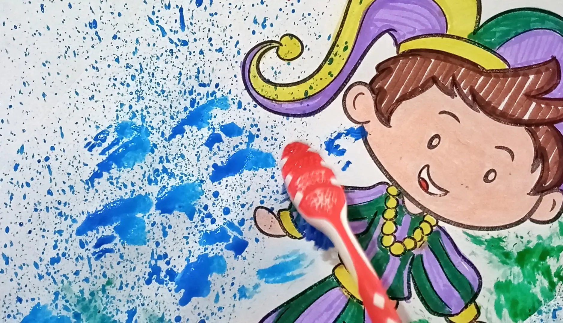 Step 5 for painting with a toothbrush