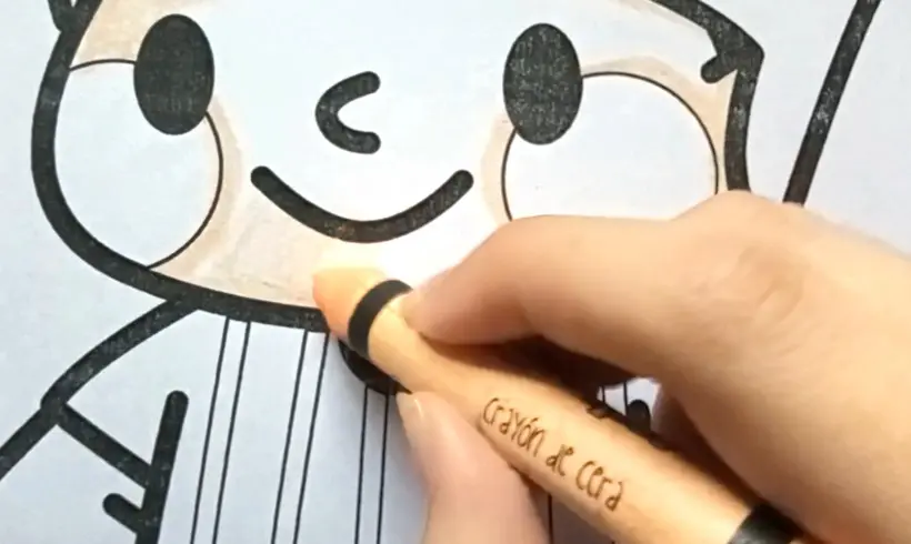 Step 2 for coloring with wax crayons