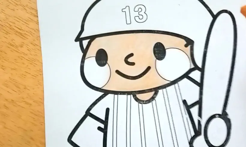Step 3 for coloring with wax crayons