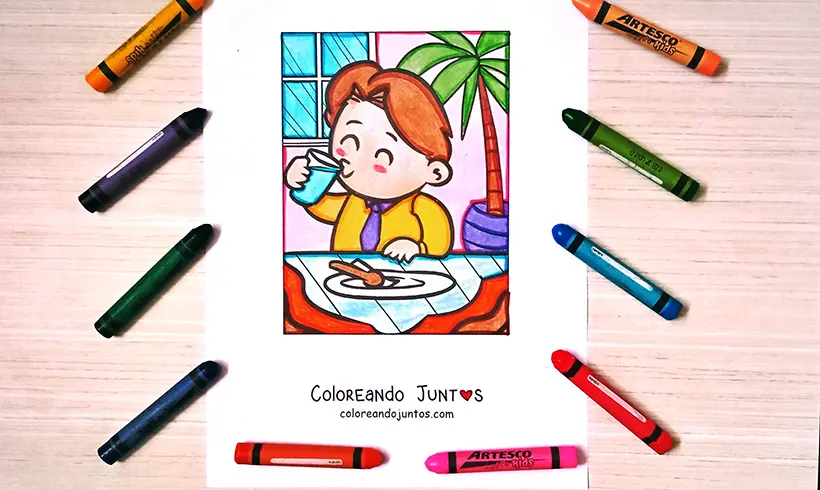 Drawing of a man colored by Coloring Together