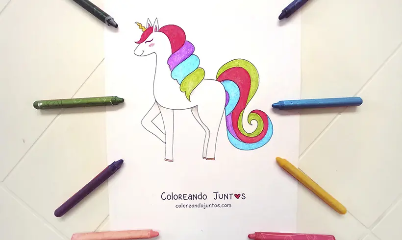 Drawing of a unicorn colored by Coloring Together