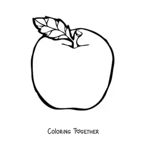 Coloring page of an apple