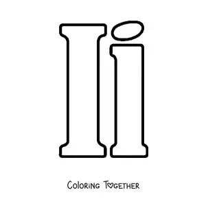 Coloring page of the big uppercase and lowercase letter i