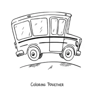 Coloring page of a school bus