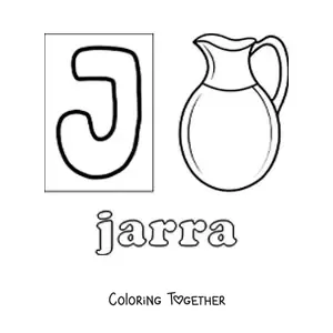 Coloring page of j is for jar