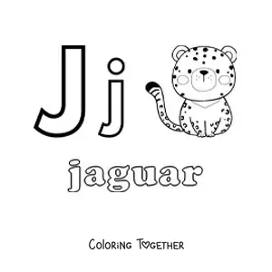 Coloring page of j is for jaguar
