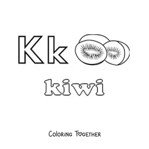 Coloring page of k is for kiwi