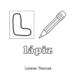 Coloring page of l is for pencil