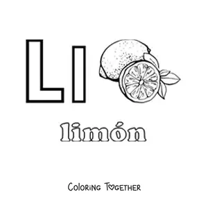 Coloring page of l is for lemon