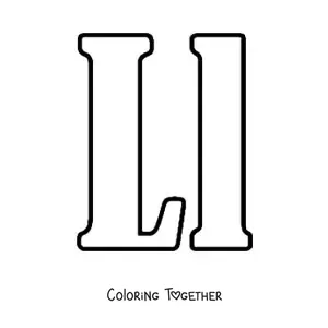 Coloring page of a big uppercase and lowercase letter L