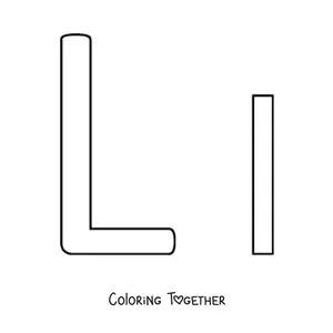 Coloring page of an easy uppercase and lowercase letter L
