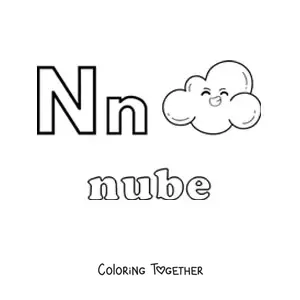 Coloring page of N is for cloud