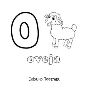 Coloring page of O is for sheep