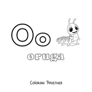 Coloring page of O is for caterpillar
