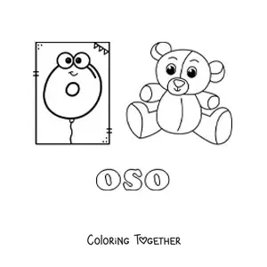 Coloring page of O is for bear
