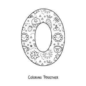 Coloring page of the cartoon letter O