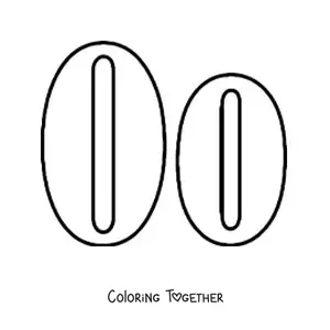 Coloring page of a large uppercase and lowercase letter O