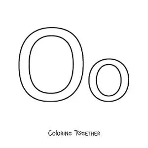 Coloring page of an easy uppercase and lowercase letter O