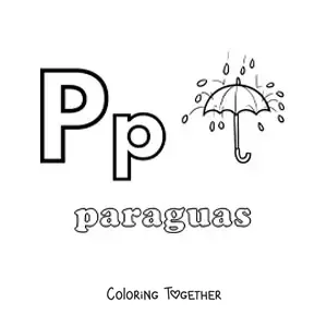 Coloring page of P is for umbrella