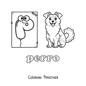 Coloring page of P is for dog