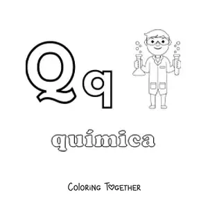 Coloring page of Q is for cherub