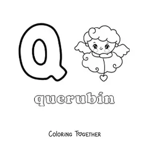Coloring page of Q is for chemistry