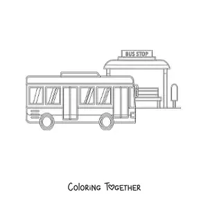 Coloring page of a bus stop